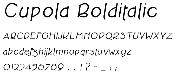 Cupola BoldItalic font